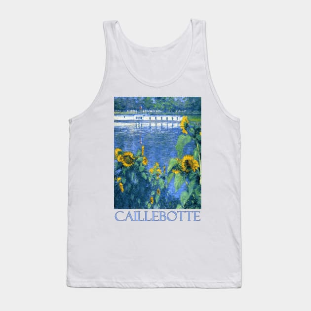 Sunflowers on the Bank of the Seine by Gustave Caillebotte Tank Top by Naves